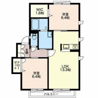 オリーブ B【1階】の間取り