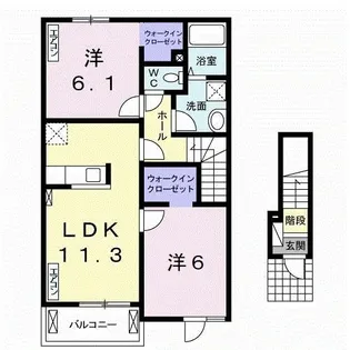ディオーネ・ジエータ紀ノ川II【2階】の間取り