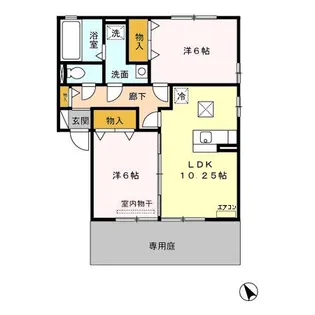 アカナウィンB【1階】の間取り