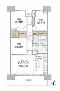 パークスクエア相模大野タワーアンドレジデンス【17階】の間取り