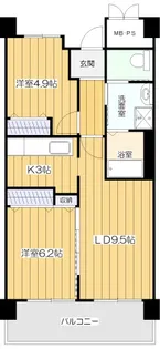 高優賃/アメニティコート岡本【5階】の間取り
