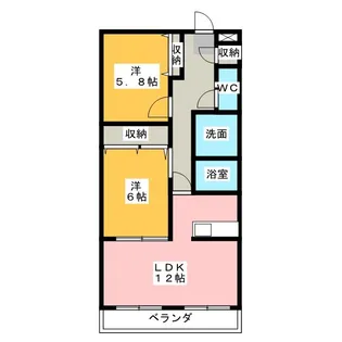メゾン波多野館【2階】の間取り