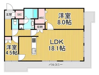 ジオタワー宝塚グランレジスTheSouth【28階】の間取り
