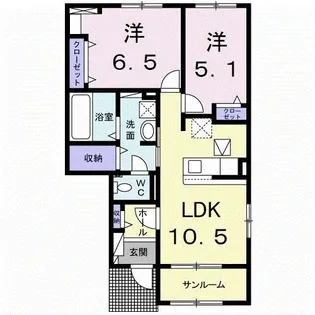 コンフォート メゾン III【1階】の間取り