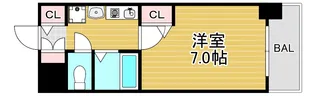エスリード新梅田【7階】の間取り