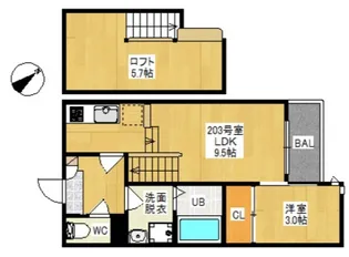 GRANDTIC L3 国富【2階】の間取り