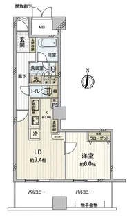 コア本町【5階】の間取り