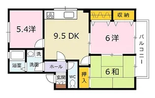 ハイカムール清水【1階】の間取り
