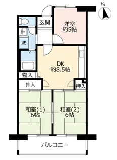 URグリーンヒルズ鷹取【4階】の間取り
