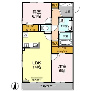 Sky Terrace石橋【3階】の間取り