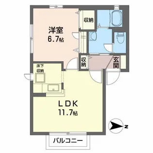 パル・ウッド【1階】の間取り