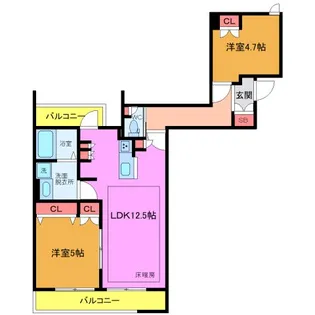 クレ ド ボヌール【3階】の間取り