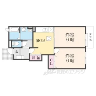 グレイスコート紫香楽【1階】の間取り