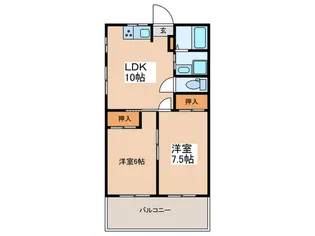 福島第2ハイツ【2階】の間取り