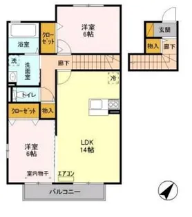 ラ レアール パス【2階】の間取り