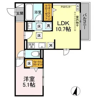 Clair島田【1階】の間取り