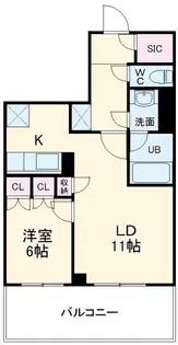 ドゥーエ大宮【6階】の間取り