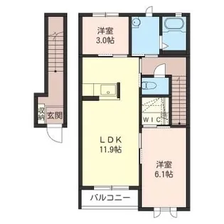 NIIYA鵠沼S【2階】の間取り