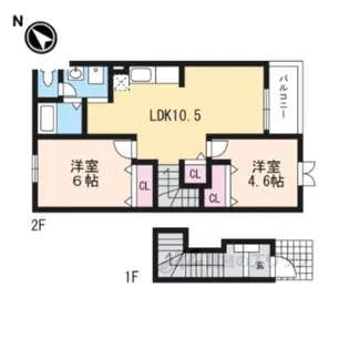 ピリアー【2階】の間取り