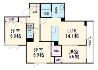 モンジュ広沢【2階】の間取り