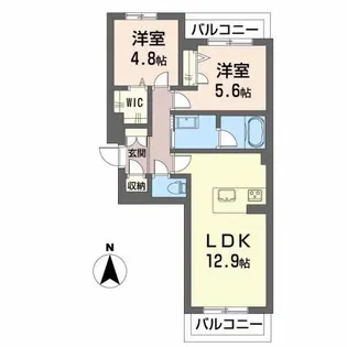 ヴィアソーレ【2階】の間取り