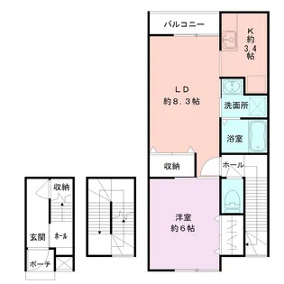 レジデンス堀之内南【3階】の間取り