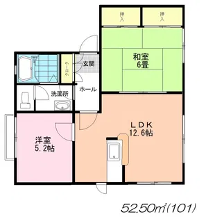 グリーンヒル山手B【1階】の間取り