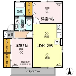 フルール高柳 B棟【2階】の間取り