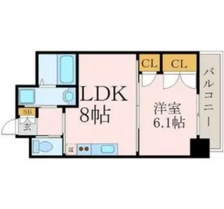 エスライズ都島【6階】の間取り