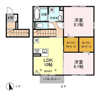 グランコートD【2階】の間取り