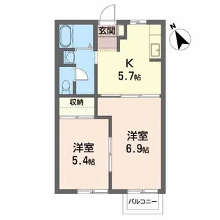 ハイツ神明【1階】の間取り