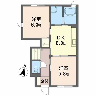 グランマスト論田 B棟【1階】の間取り