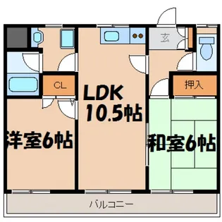 2LDKの間取り画像