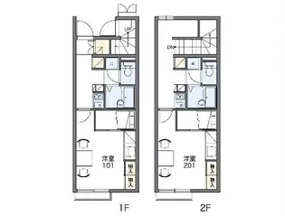レオパレスラ ボエーム【1階】の間取り