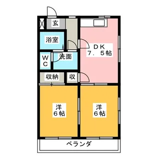 フランドール法華西【1階】の間取り