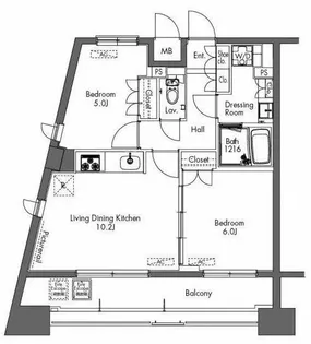 プラウドフラット三軒茶屋【14階】の間取り