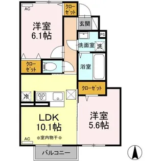 ケイト【1階】の間取り