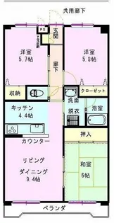 岡山県岡山市南区新保【マンション】の間取り