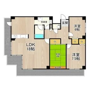 ロイヤル南茨木【4階】の間取り