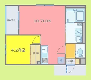 レガルバ富田【3階】の間取り