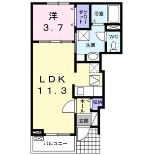 コート鶴田【1階】の間取り