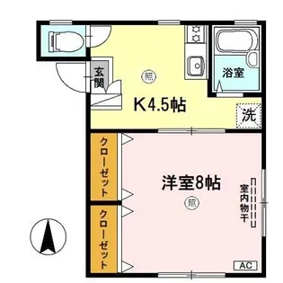 コーポ毛矢【1階】の間取り