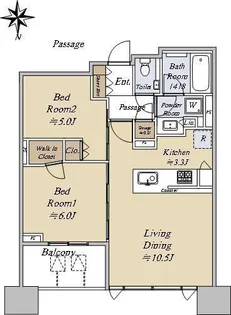 シティタワー武蔵小杉【20階】の間取り