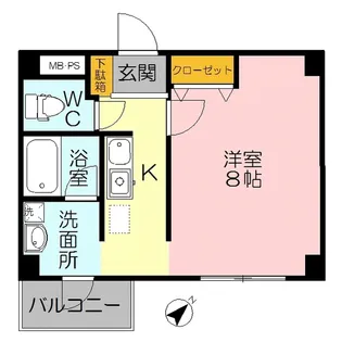 三記マンション紺屋町【2階】の間取り
