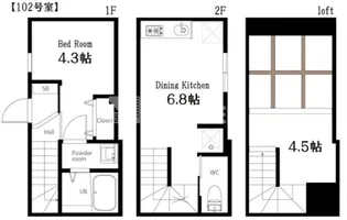 ハーミットクラブハウス自由が丘【1階】の間取り