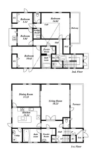 東京都品川区東五反田5【一戸建】の間取り