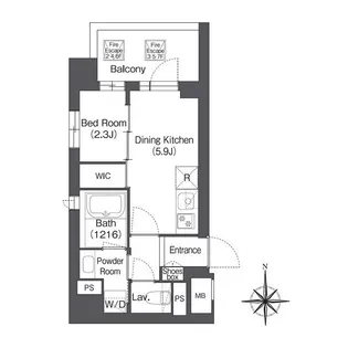 東京都江東区新大橋2【マンション】の間取り