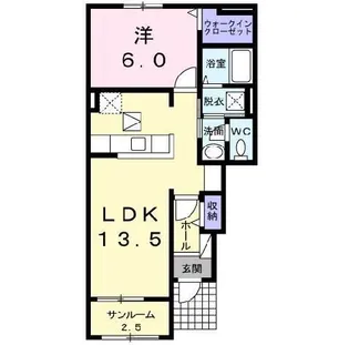福島県田村市船引町船引字入山【アパート】の間取り