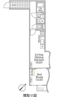 BRICK RESIDENCE 目黒本町【5階】の間取り