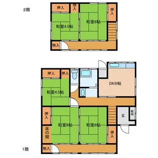 茨城県土浦市右籾【一戸建】の間取り
